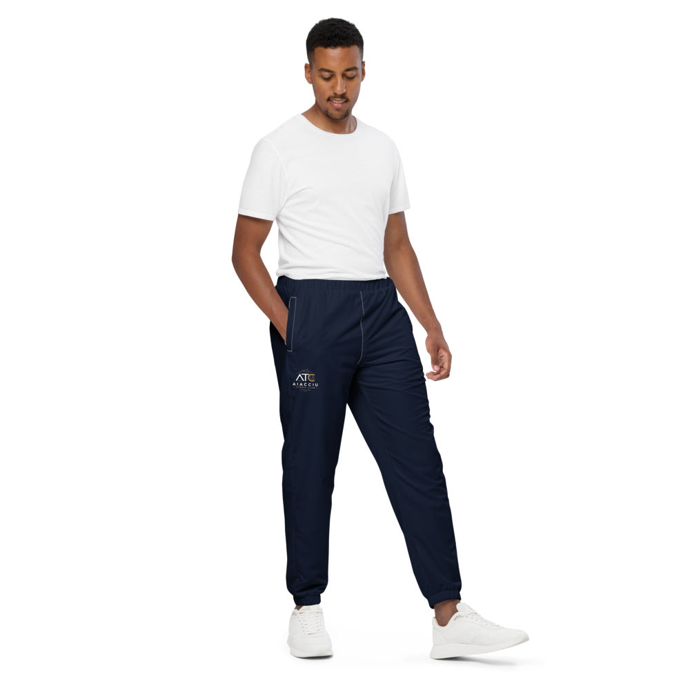 Pantalon de survêtement large unisexe Aiacciu Tennis Club — Blanc, vue trois quarts