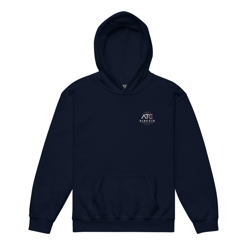 Sweat classique à capuche enfant Aiacciu Tennis Club — Bleu marine, vue de face