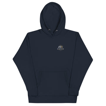 Sweat classique à capuche unisexe Aiacciu Tennis Club — Navy Blazer, vue de face
