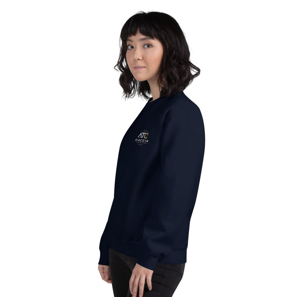 Sweat classique unisexe (39,90) Aiacciu Tennis Club — Bleu marine, vue trois quarts