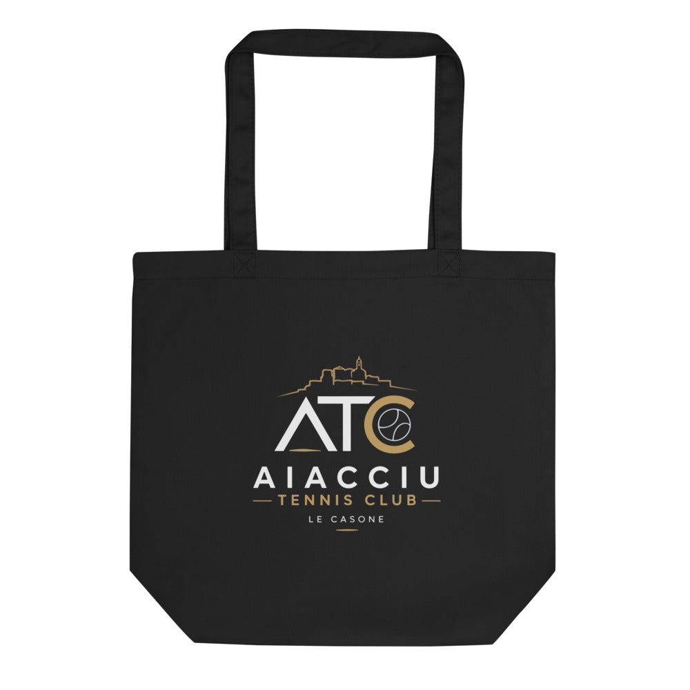 Tote Bag classique AIACCIU TENNIS CLUB, Noir, à plat, vue de face