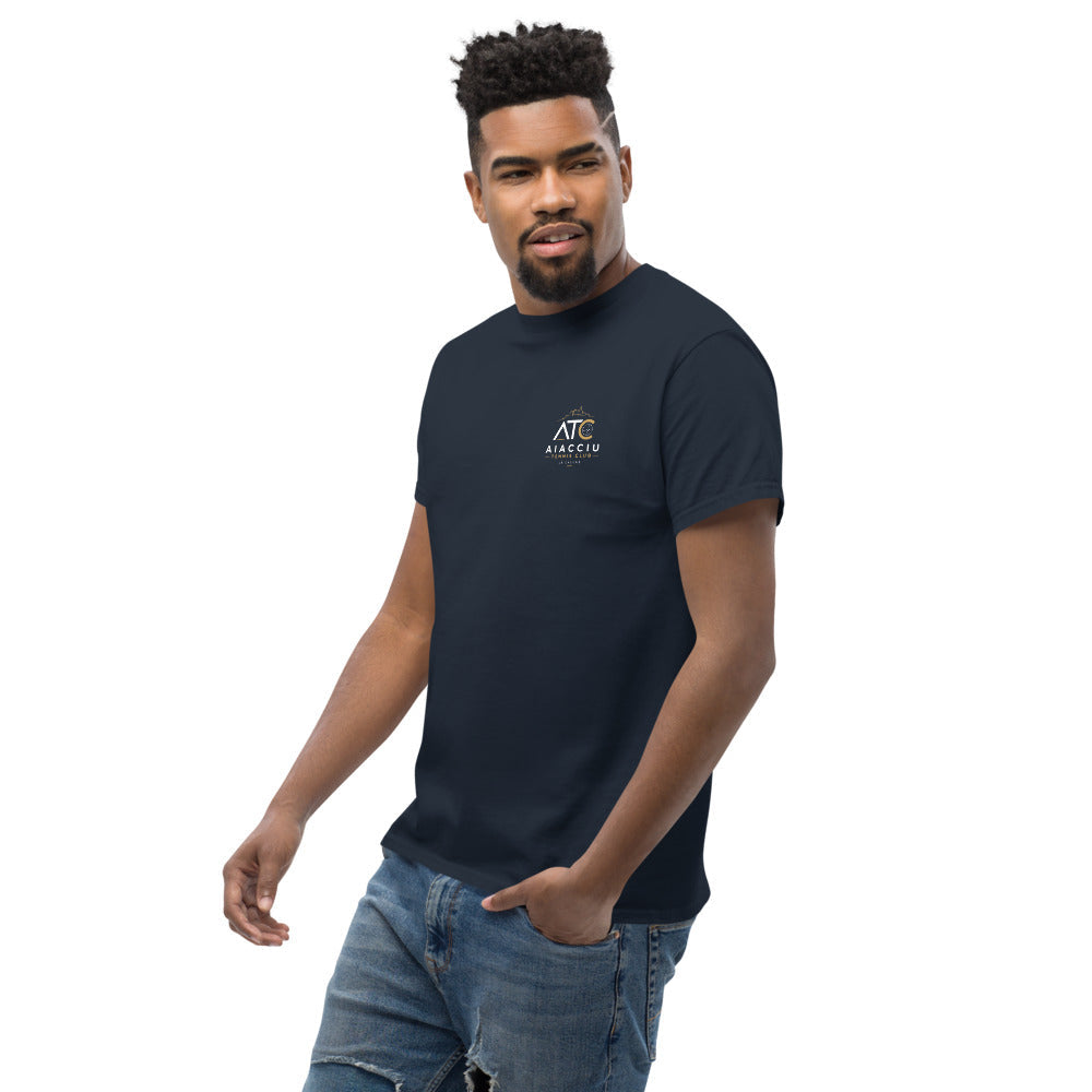 T-shirt classique unisexe Aiacciu Tennis Club — Bleu marine, vue trois quarts
