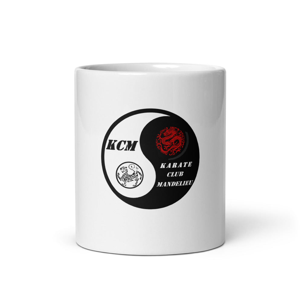Mug classique Blanc Brillant KARATE CLUB MANDELIEU — Blanc, front view