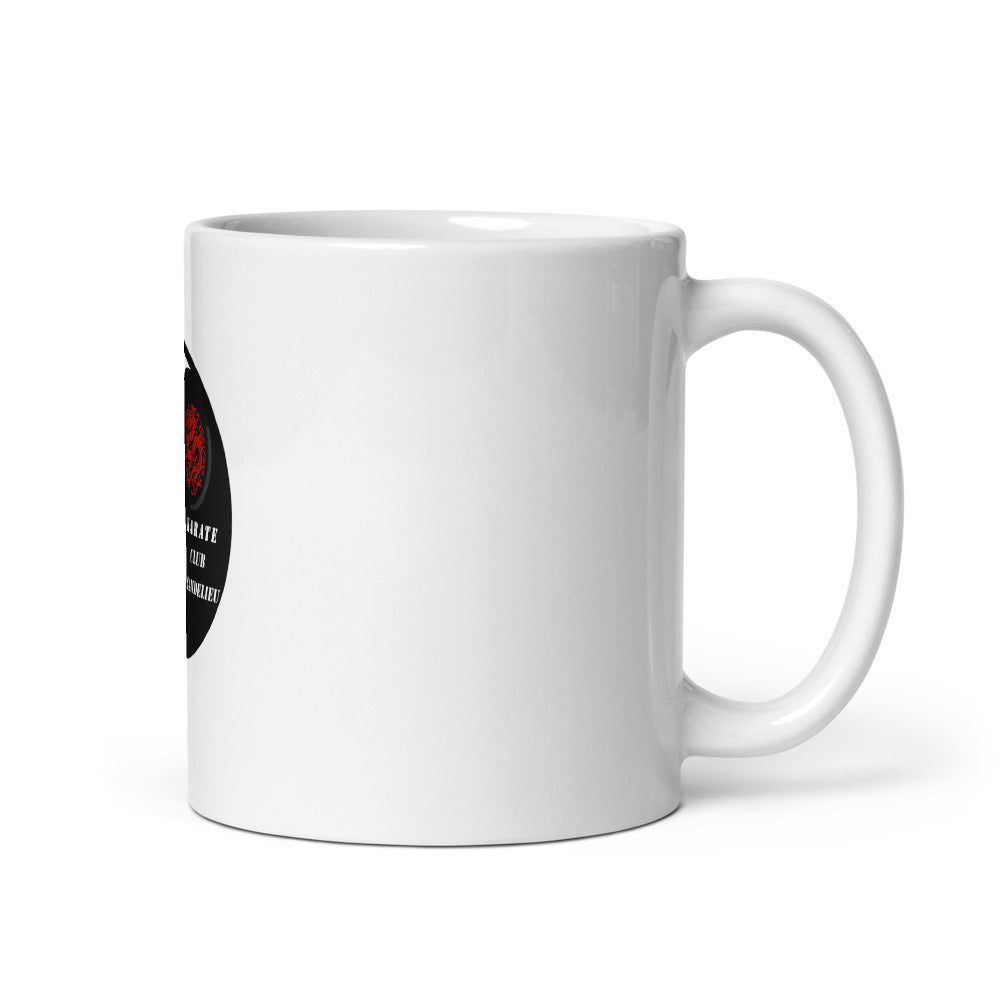Mug classique Blanc Brillant KARATE CLUB MANDELIEU — Blanc, handle on right