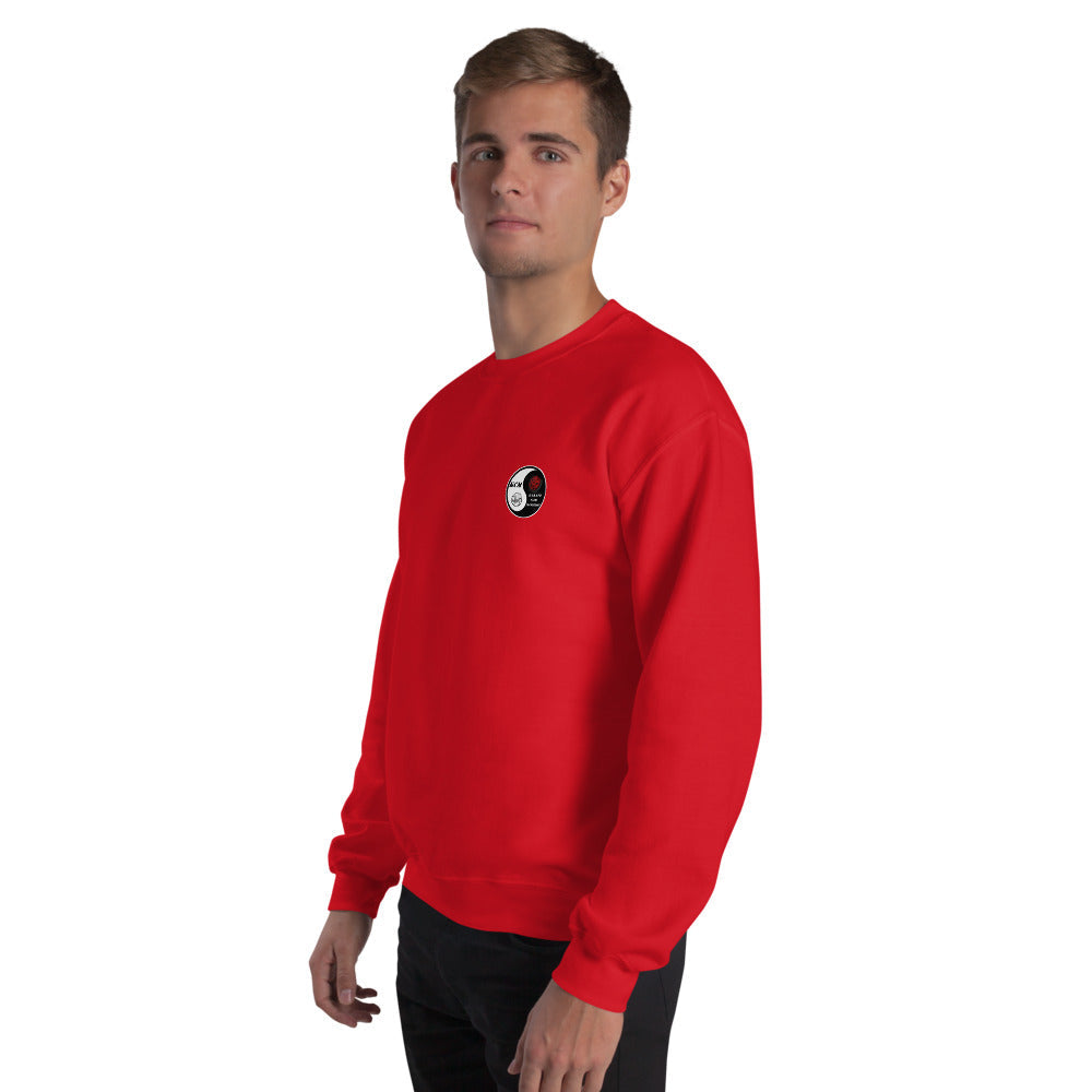 Sweat classique unisexe (39,90) KARATE CLUB MANDELIEU — Rouge, vue trois quarts