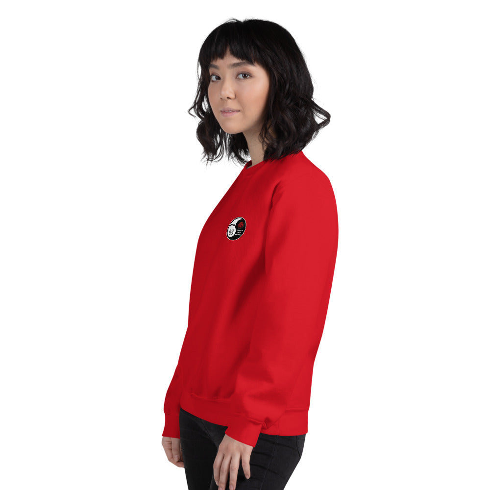 Sweat classique unisexe (39,90) KARATE CLUB MANDELIEU — Rouge, vue trois quarts