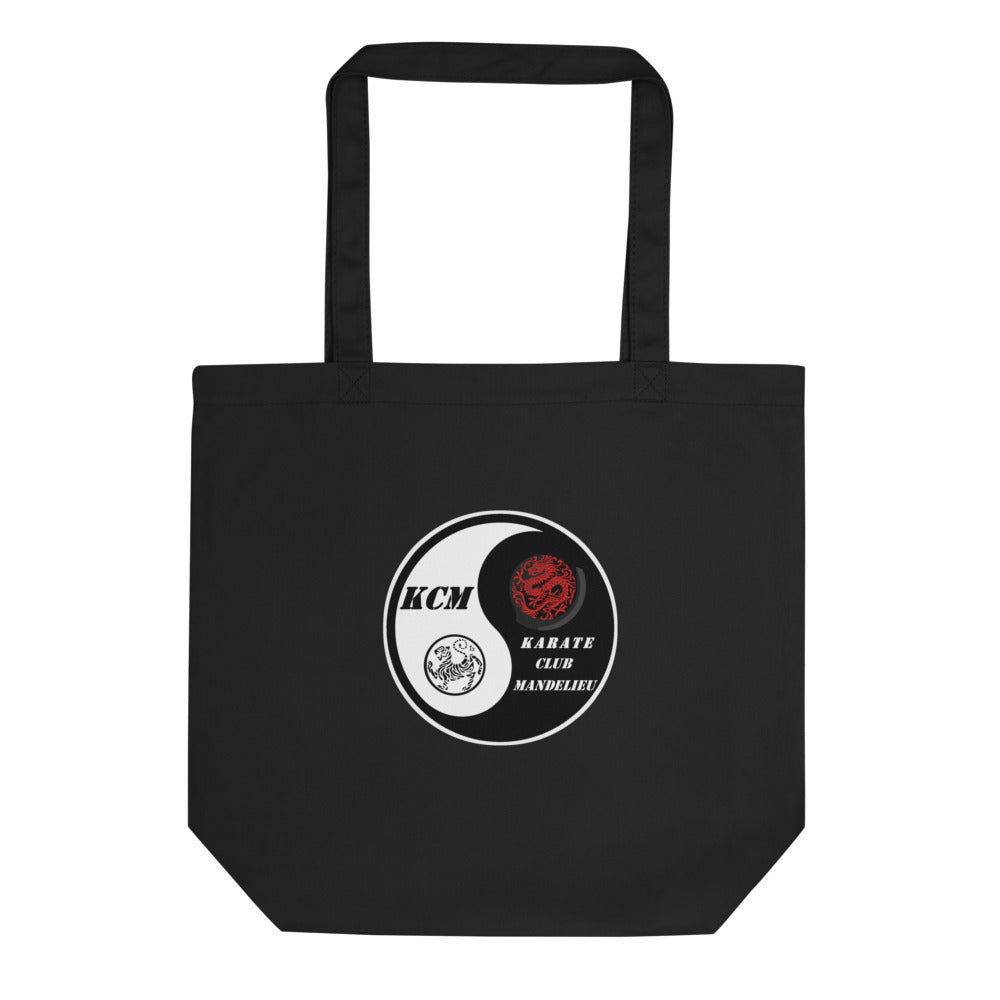 Tote Bag classique KARATE CLUB MANDELIEU, Noir, à plat, vue de face