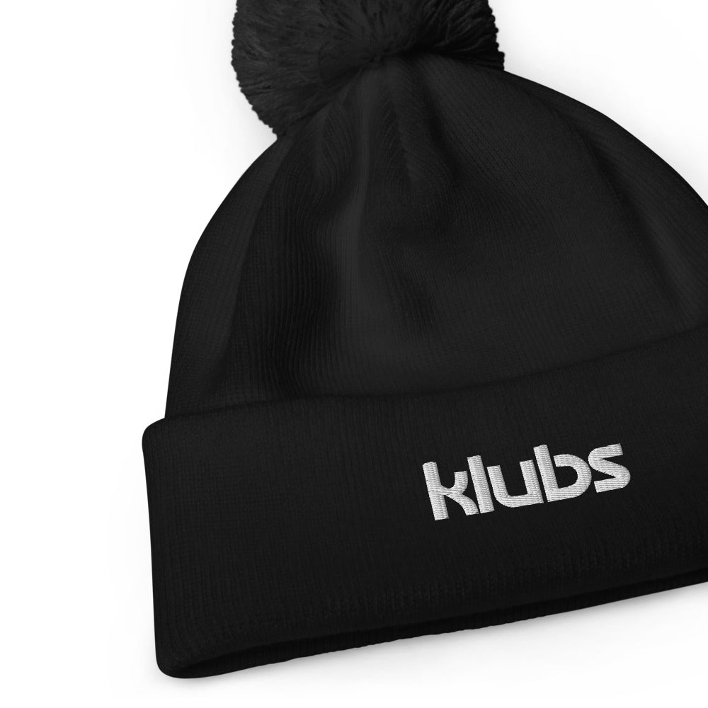 Bonnet classique à pompon KLUBS, Noir, detail du produit
