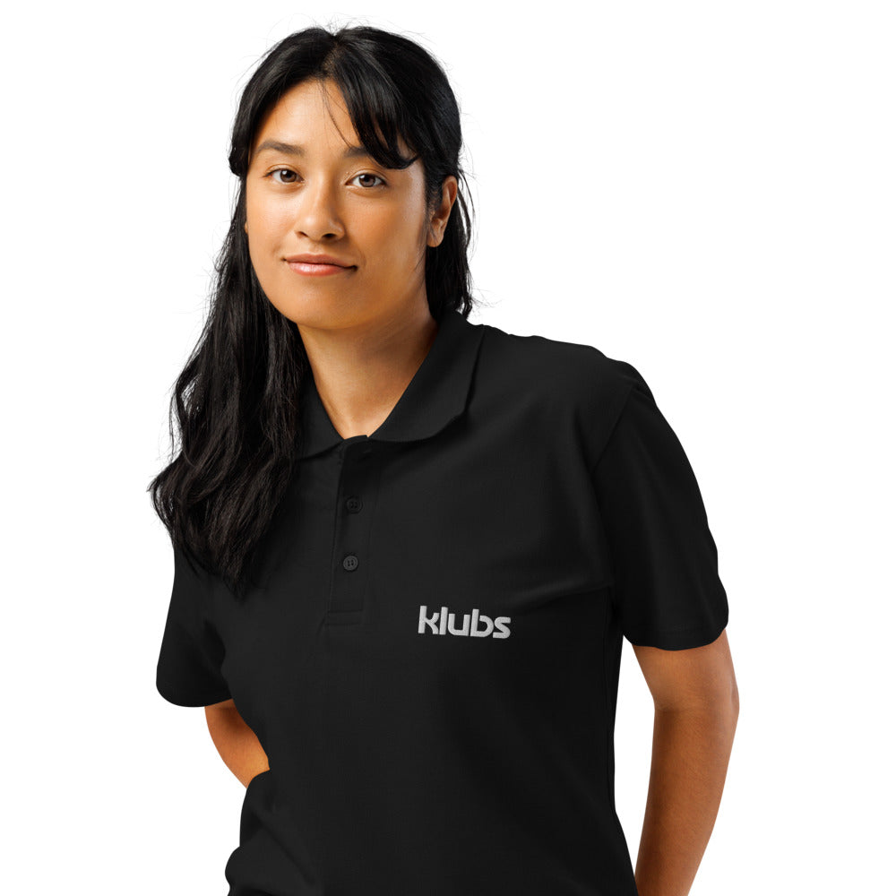Polo classique unisexe Klubs (démo) — Noir, vue trois quarts