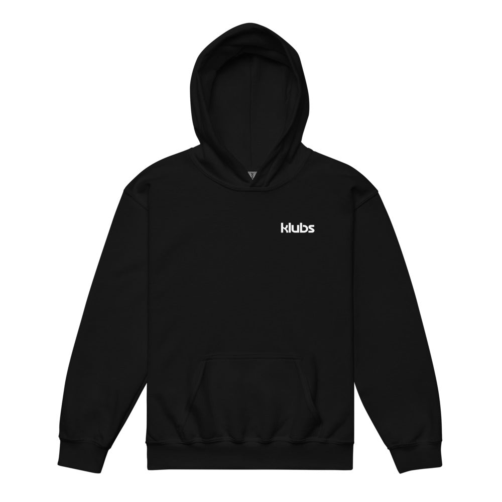 Sweat classique à capuche enfant Klubs (démo) — Noir, vue de face