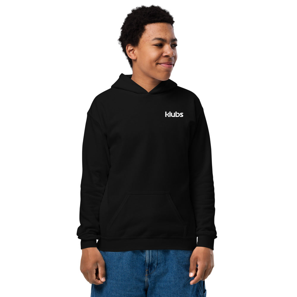 Sweat classique à capuche enfant Klubs (démo) — Noir, vue de face