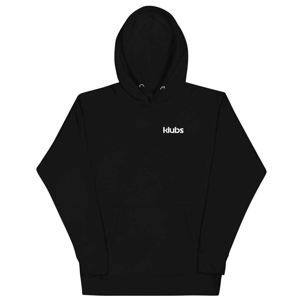Sweat classique à capuche unisexe Klubs (démo) — Noir, vue de face