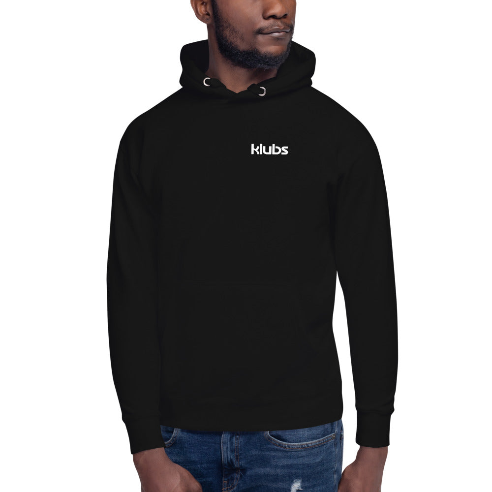 Sweat classique à capuche unisexe Klubs (démo) — Noir, vue de face