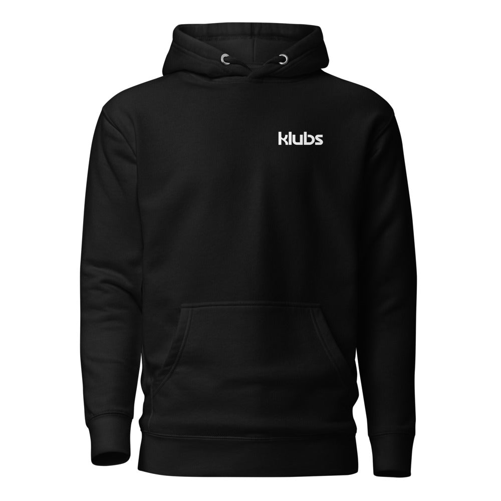 Sweat classique à capuche unisexe Klubs (démo) — Noir, vue de face