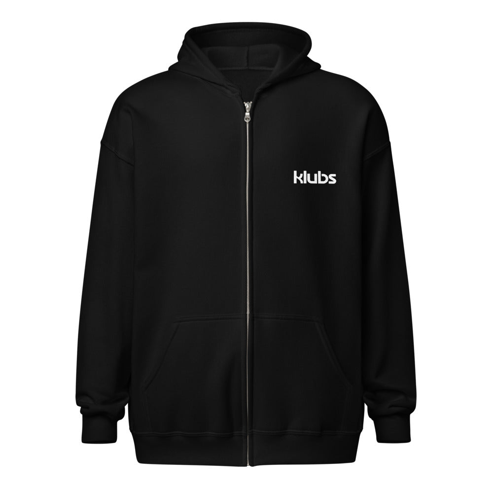 Sweat zippé classique unisexe Klubs (démo) — Noir, vue de face
