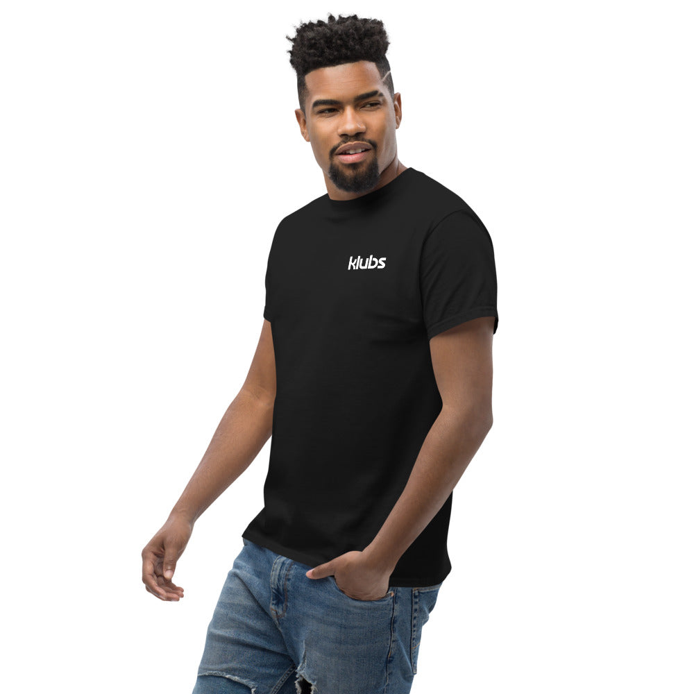 T-shirt classique unisexe Klubs (démo) — Noir, vue trois quarts