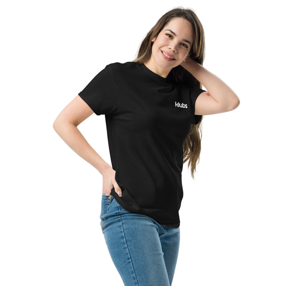 T-shirt classique unisexe Klubs (démo) — Noir, vue trois quarts