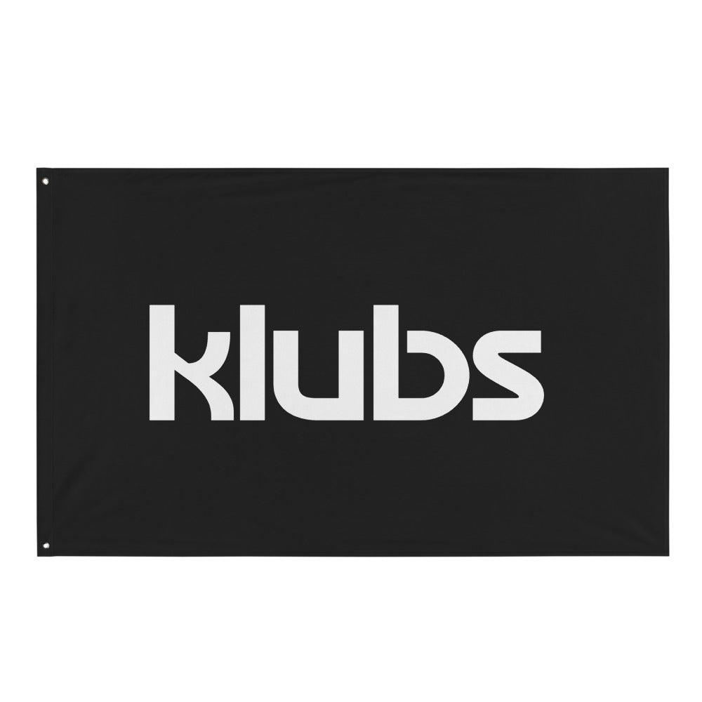 Drapeau classique KLUBS — Noir, vue de face