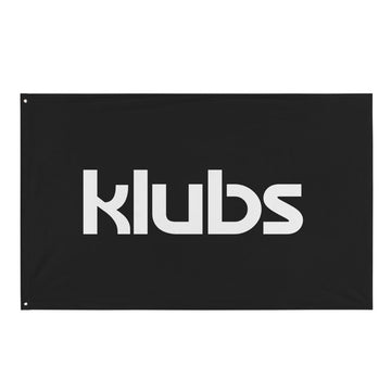 Drapeau classique KLUBS — Noir, vue de face