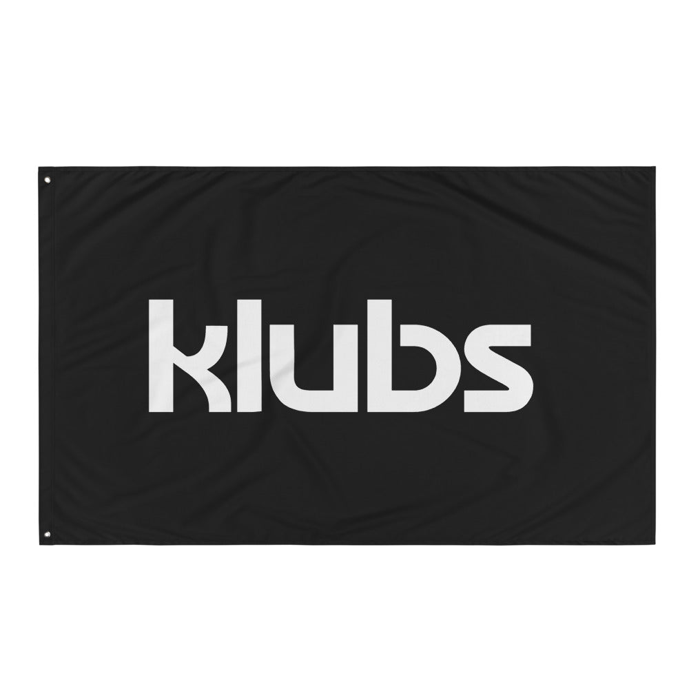 Drapeau classique KLUBS — Noir, vue de face