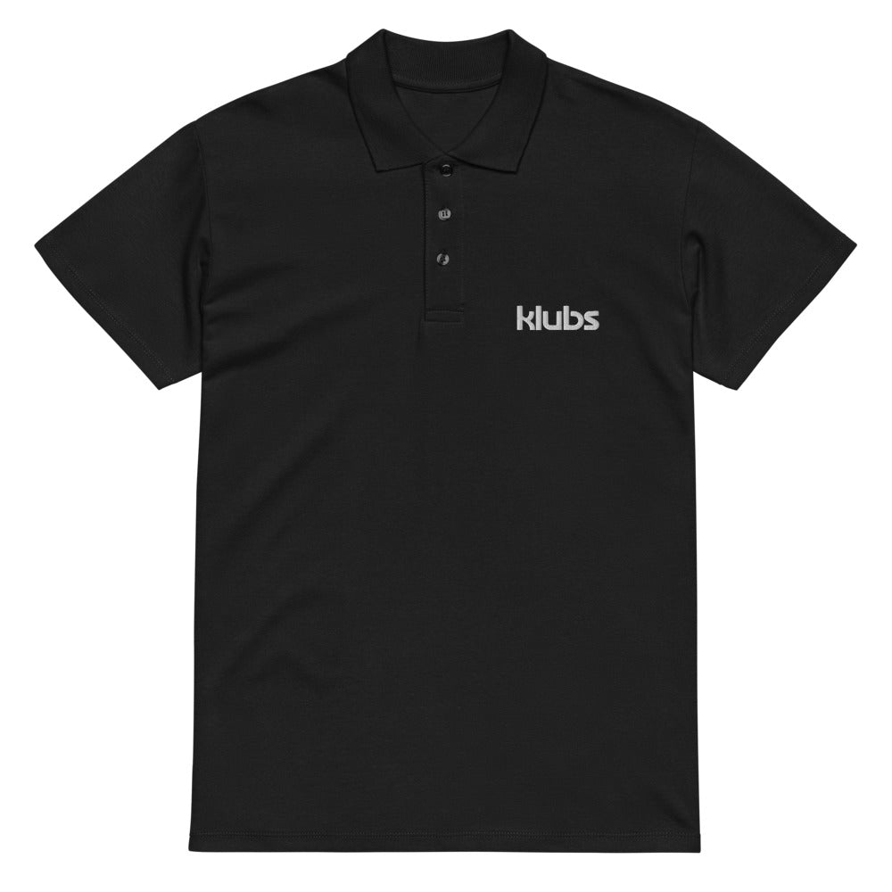 Polo classique unisexe KLUBS, Noir, vue de face, logo brodé