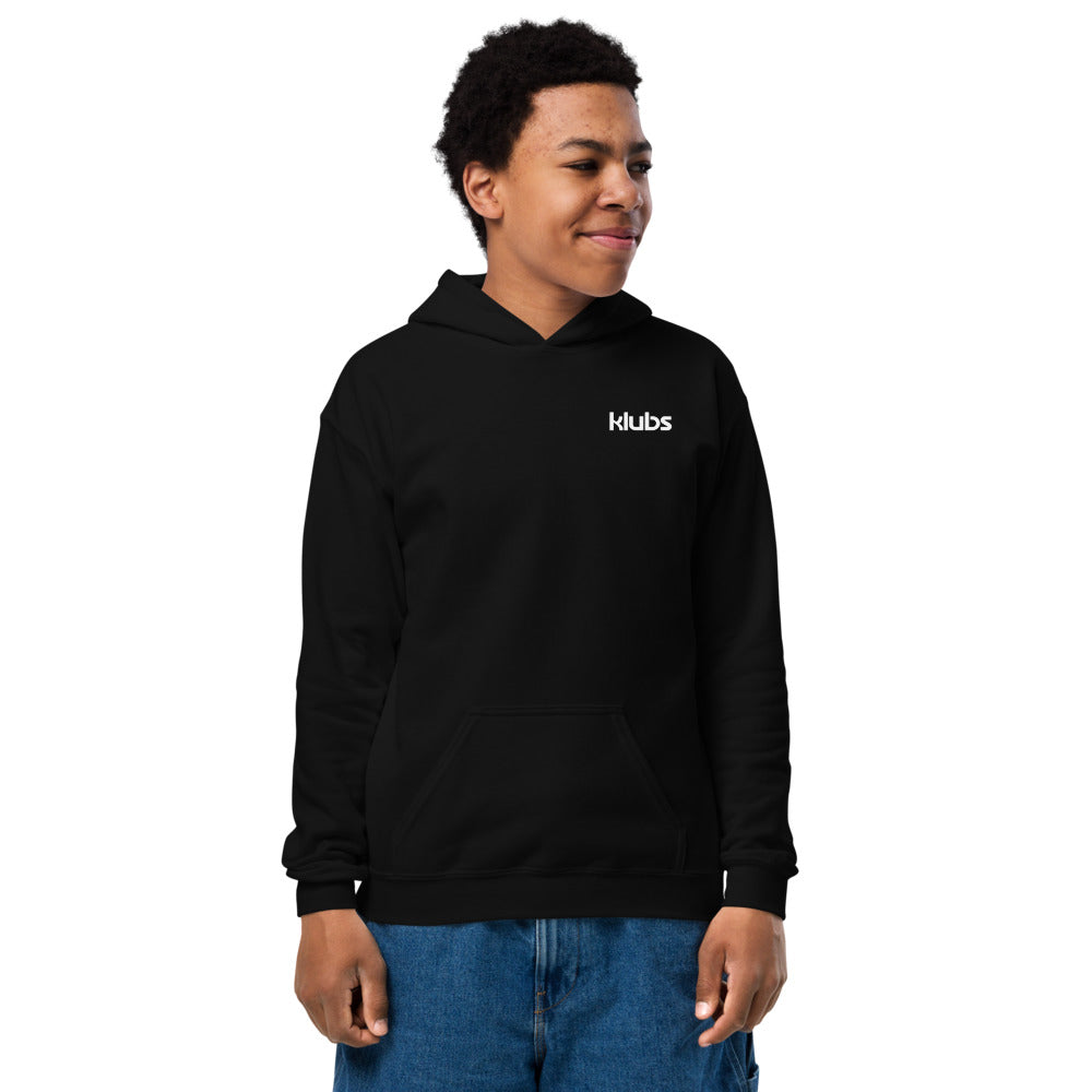 Sweat classique à capuche enfant KLUBS — Noir, vue de face