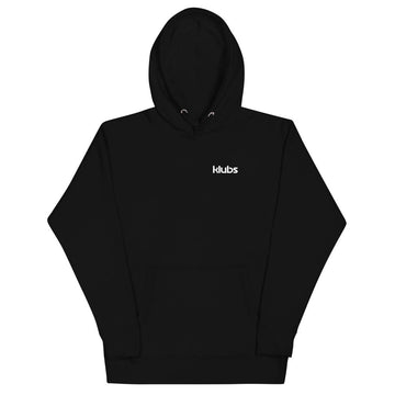 Sweat classique à capuche unisexe KLUBS — Noir, vue de face