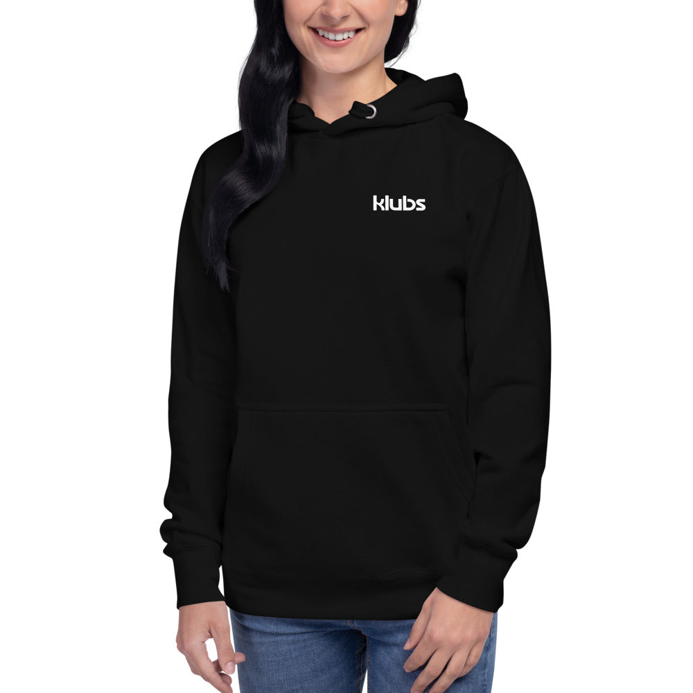 Sweat classique à capuche unisexe KLUBS — Noir, vue de face