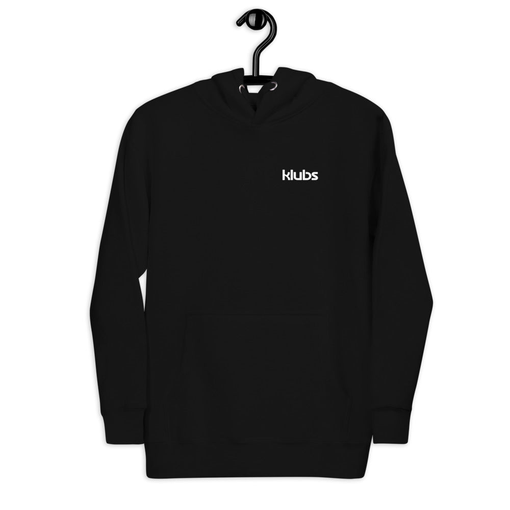 Sweat classique à capuche unisexe KLUBS — Noir, vue de face