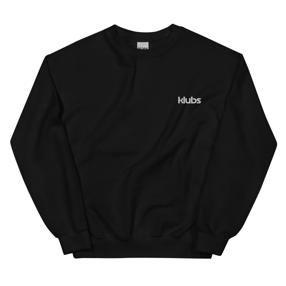 Sweat col rond unisexe KLUBS, Noir, vue de face, logo brodé