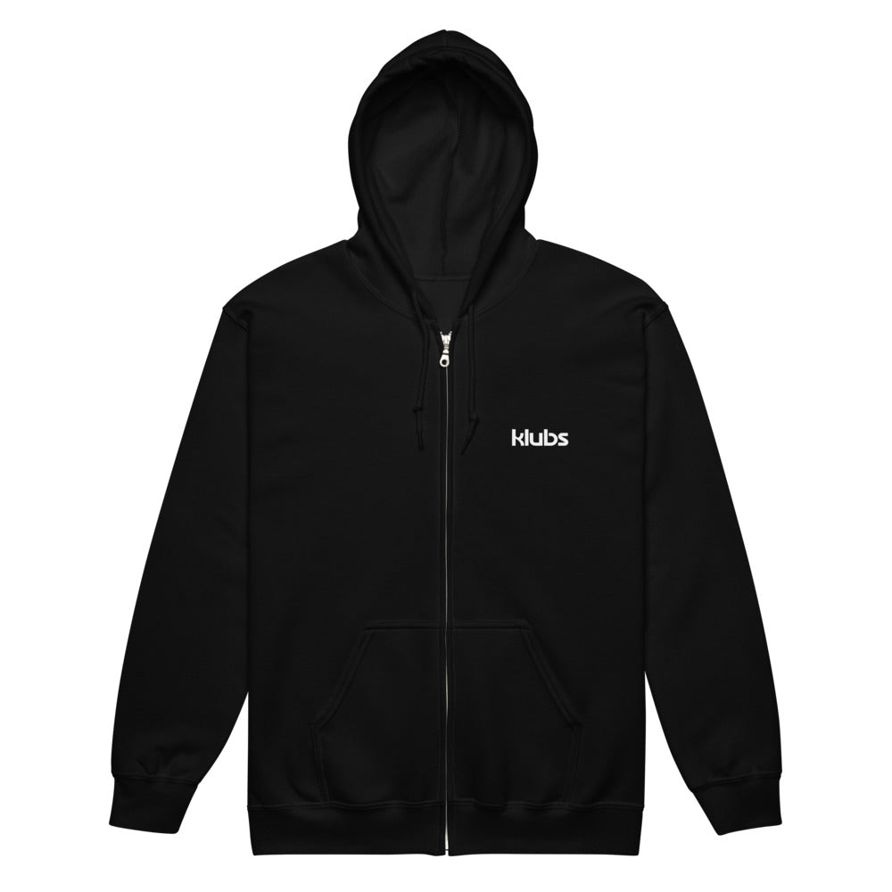 Sweat zippé classique unisexe KLUBS — Noir, vue de face