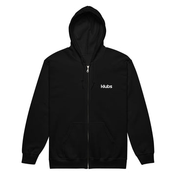 Sweat zippé classique unisexe KLUBS — Noir, vue de face