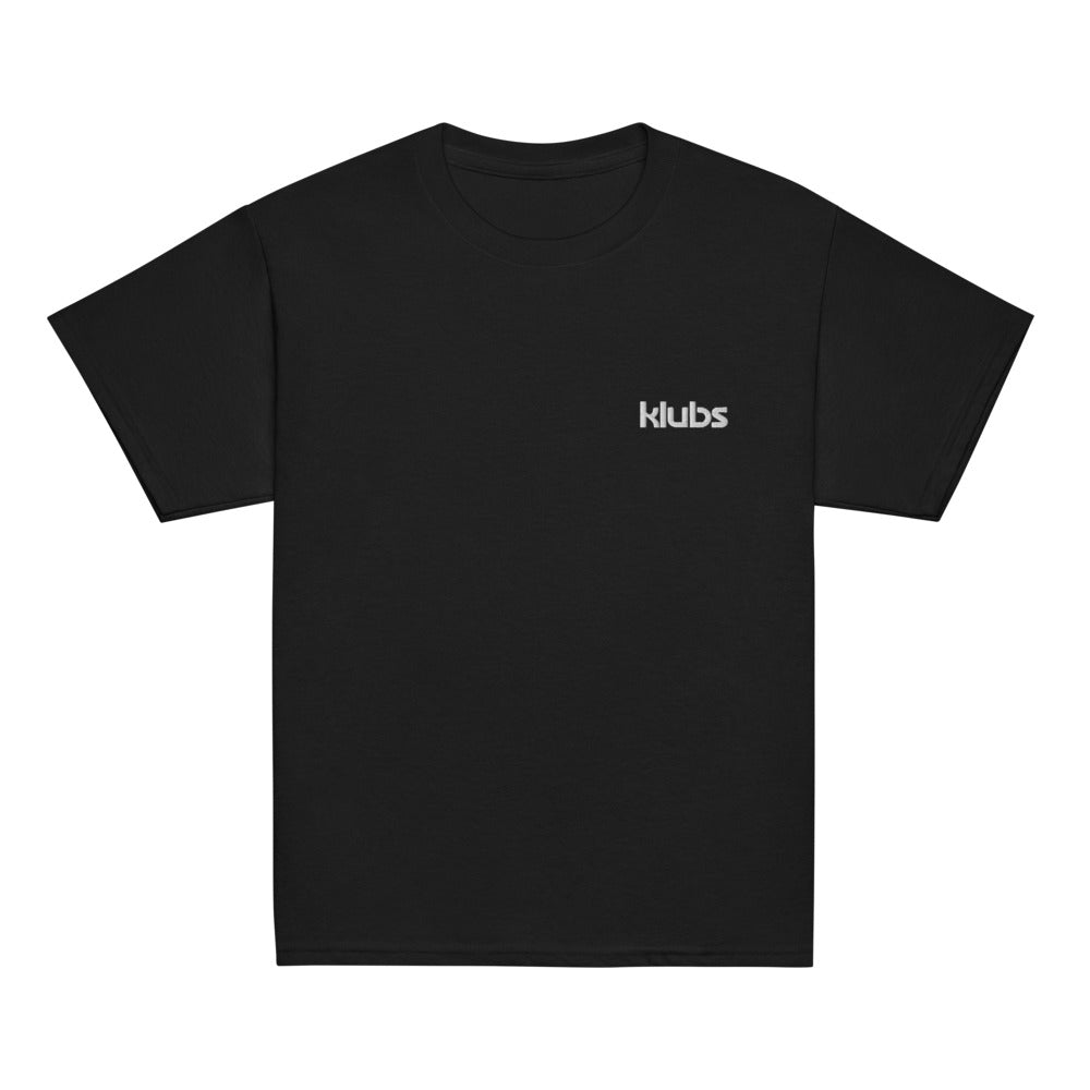 T-shirt classique enfant KLUBS, Noir, vue de face, logo brodé