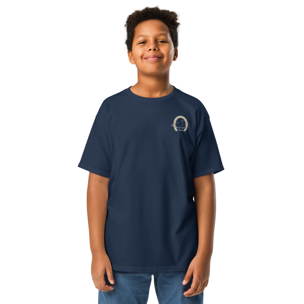 T-shirt classique enfant Les Poneys du Roheryn, Bleu marine, à plat, vue de face
