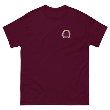 T-shirt classique unisexe Les Poneys du Roheryn, Bordeaux, à plat, vue de face