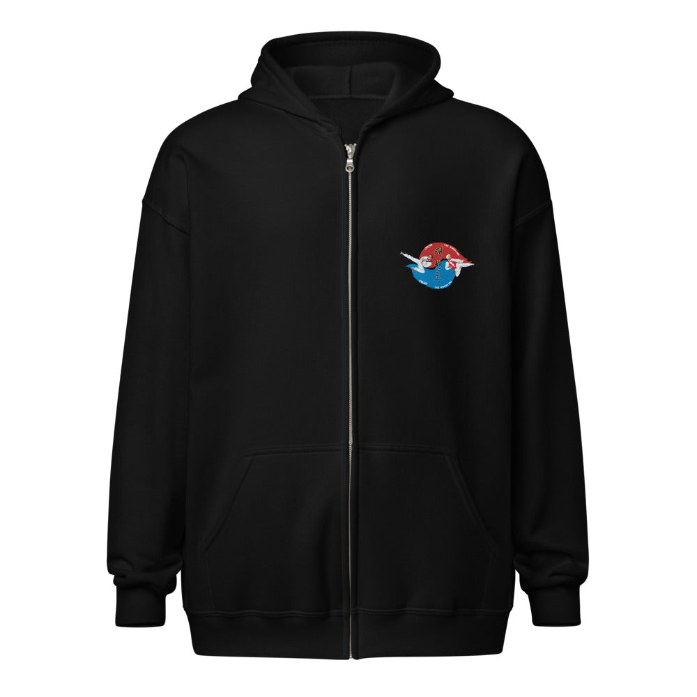 Sweat zippé classique unisexe Ozoir Taekwondo, Noir, vue de face