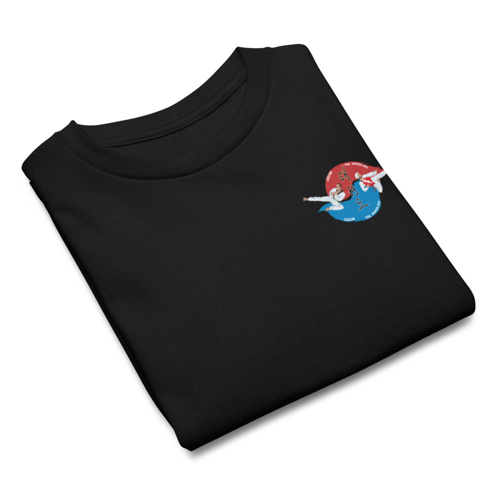 T-shirt classique enfant Ozoir Taekwondo, Noir, plié, vue de face