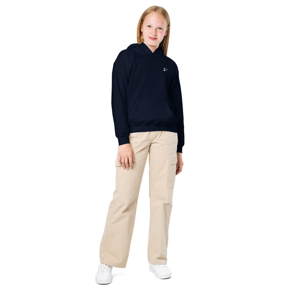 Sweat classique à capuche enfant Touvet volley Ball Grésivaudan, Bleu marine, porté par une femme, vue de face