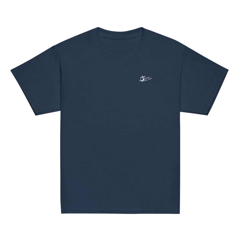 T-shirt classique enfant Touvet volley Ball Grésivaudan, Bleu marine, à plat, vue de face