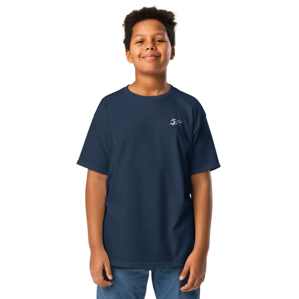 T-shirt classique enfant Touvet volley Ball Grésivaudan, Bleu marine, à plat, vue de face