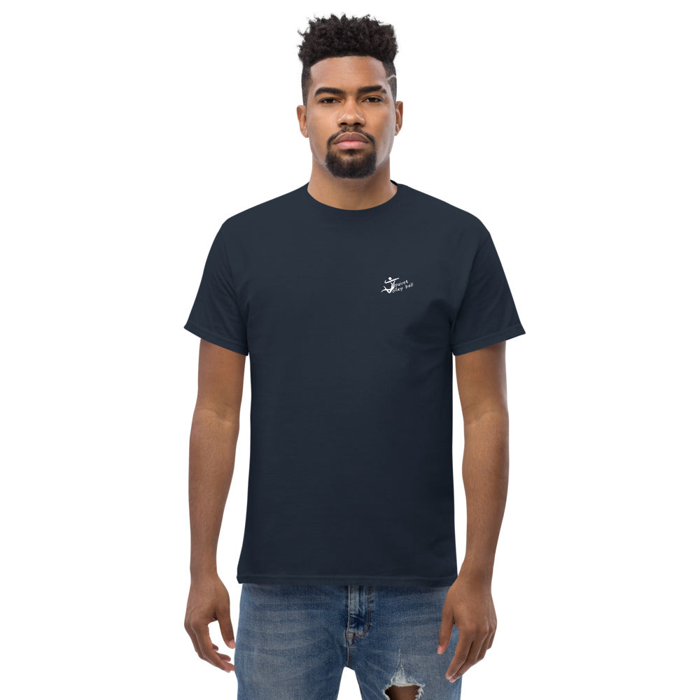 T-shirt classique unisexe Touvet volley Ball Grésivaudan, Bleu marine, à plat, vue de face