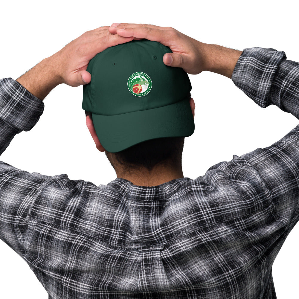 Casquette classique US Argenton Basket, Vert Sapin, porté par un homme, vue de face