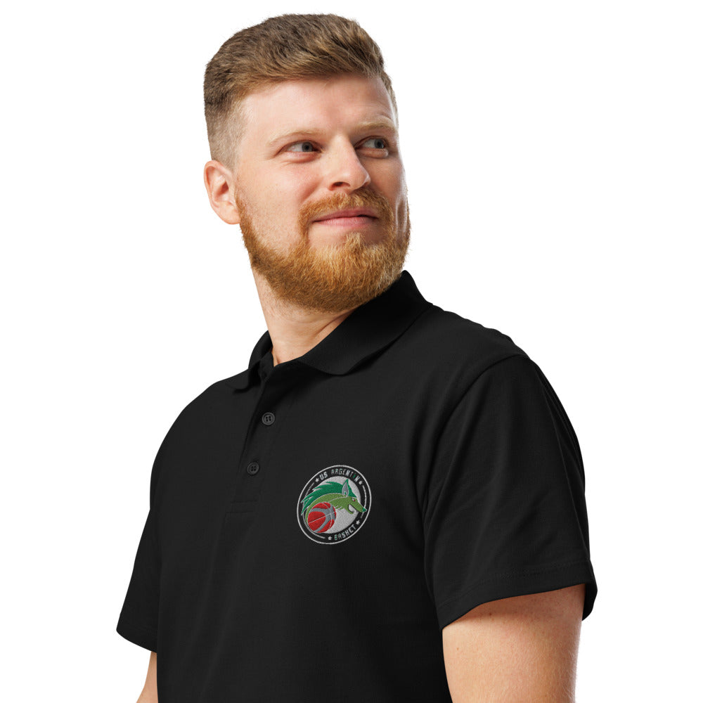 Polo classique unisexe US ARGENTON BASKET — Noir, vue trois quarts