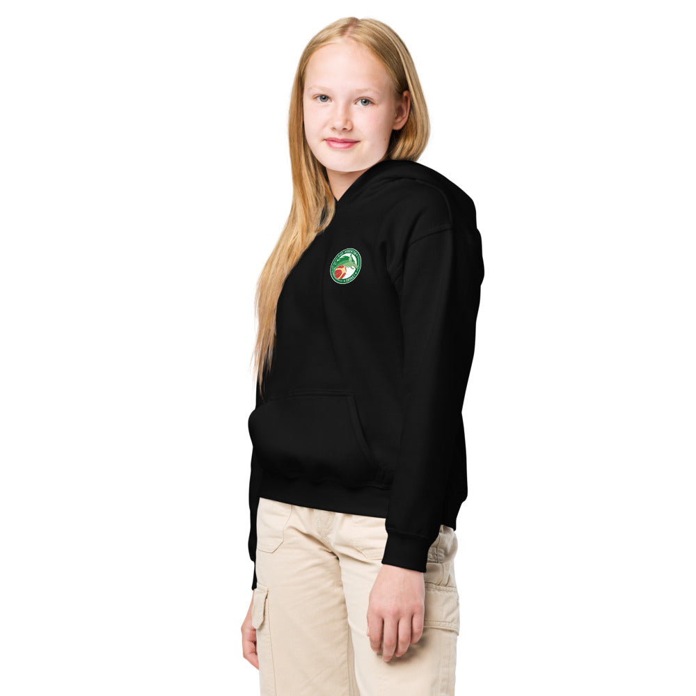 Sweat classique à capuche enfant US ARGENTON BASKET — Noir, vue trois quarts