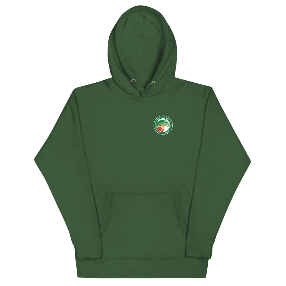 Sweat classique à capuche unisexe US ARGENTON BASKET — Vert Sapin, vue de face