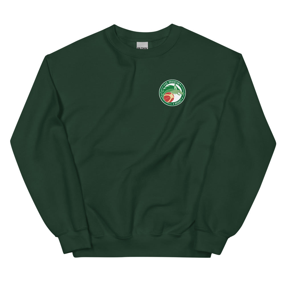 Sweat classique unisexe (39,90) US ARGENTON BASKET — Vert Sapin, vue de face