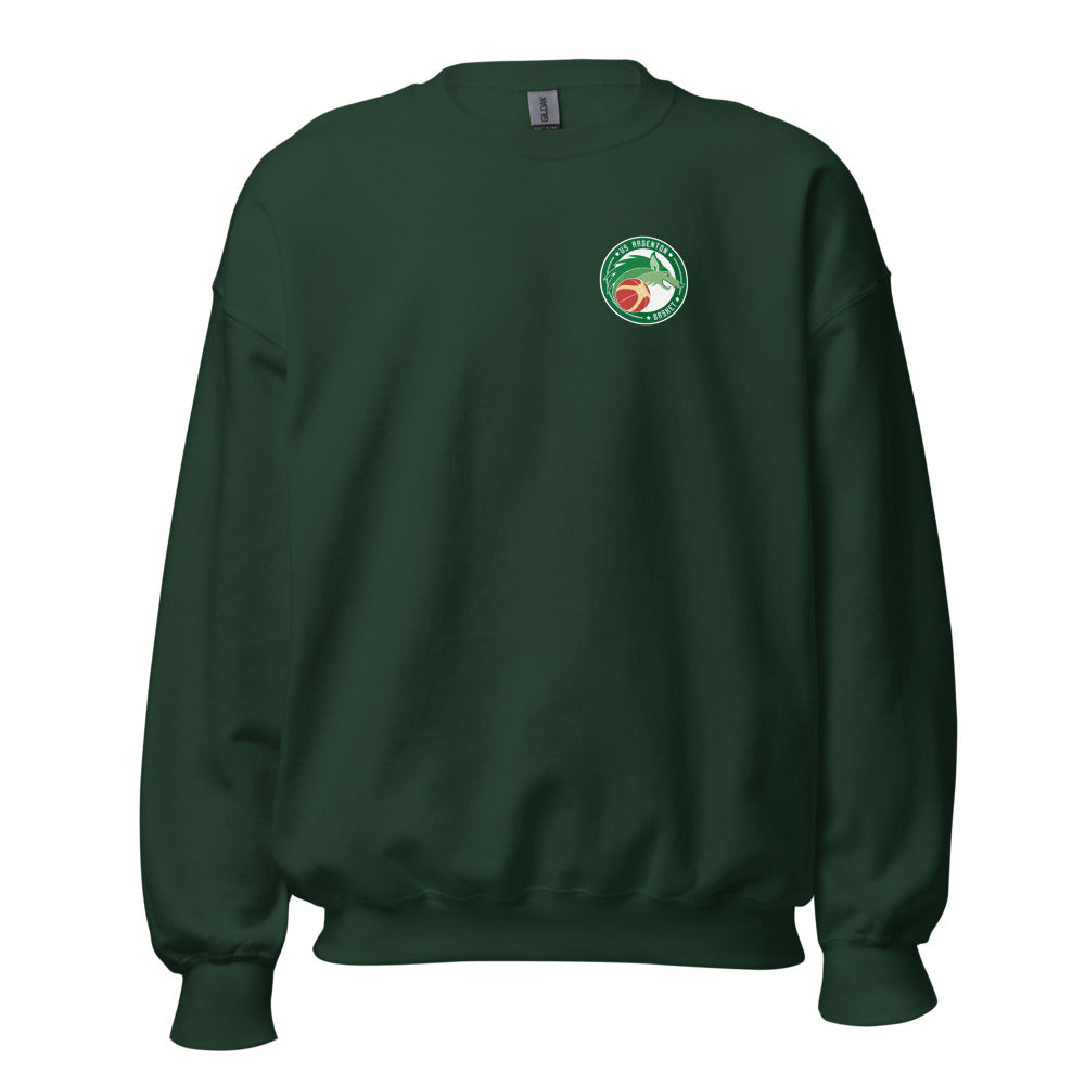 Sweat classique unisexe (39,90) US ARGENTON BASKET — Vert Sapin, vue de face