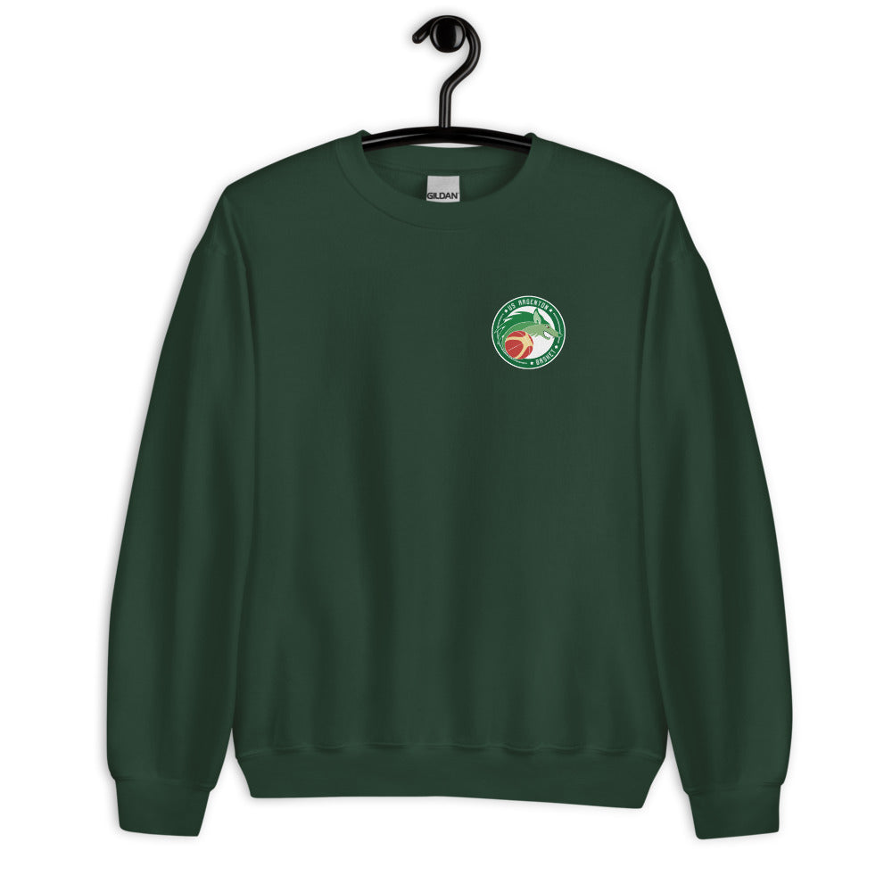 Sweat classique unisexe (39,90) US ARGENTON BASKET — Vert Sapin, vue de face