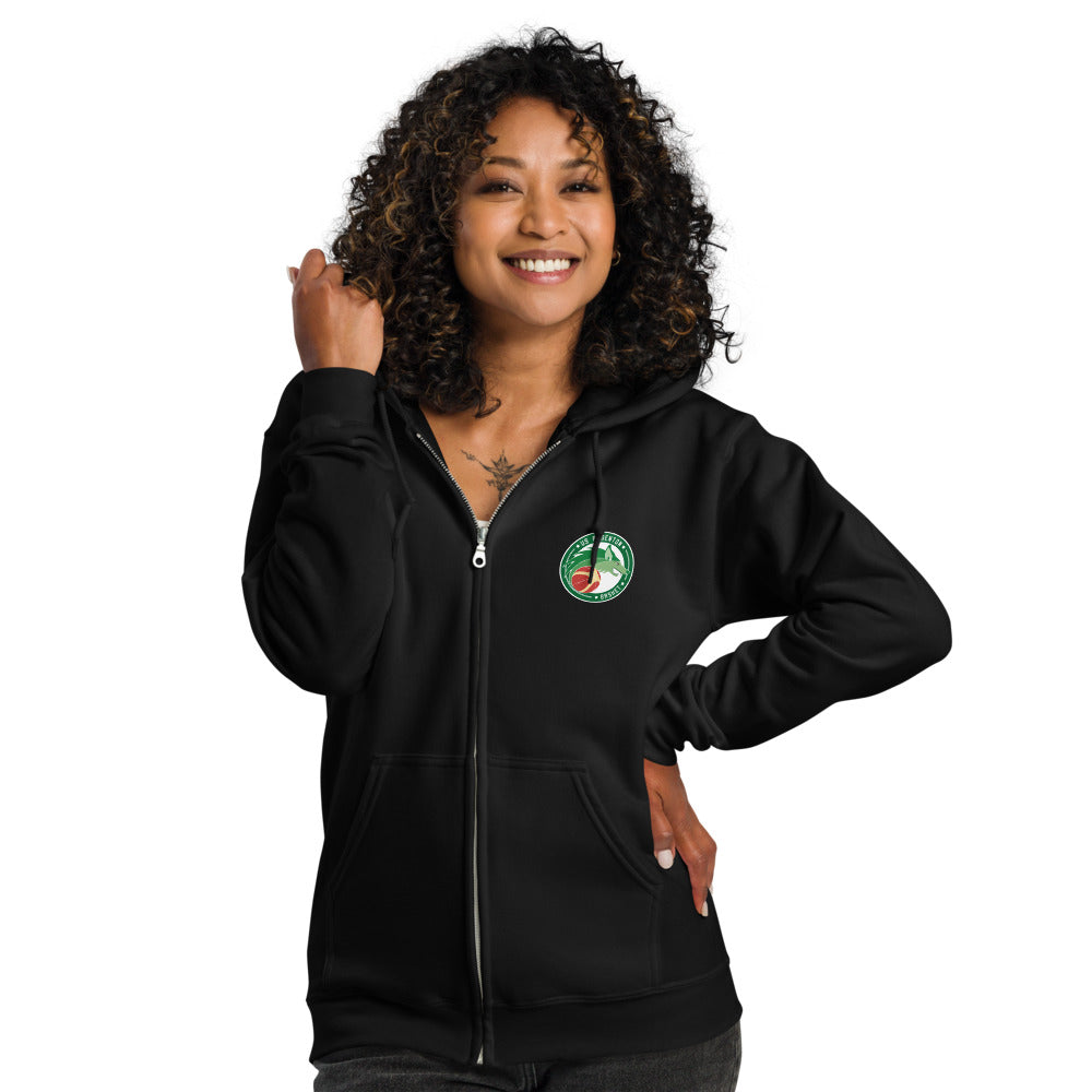 Sweat zippé classique unisexe US ARGENTON BASKET — Noir, vue de face