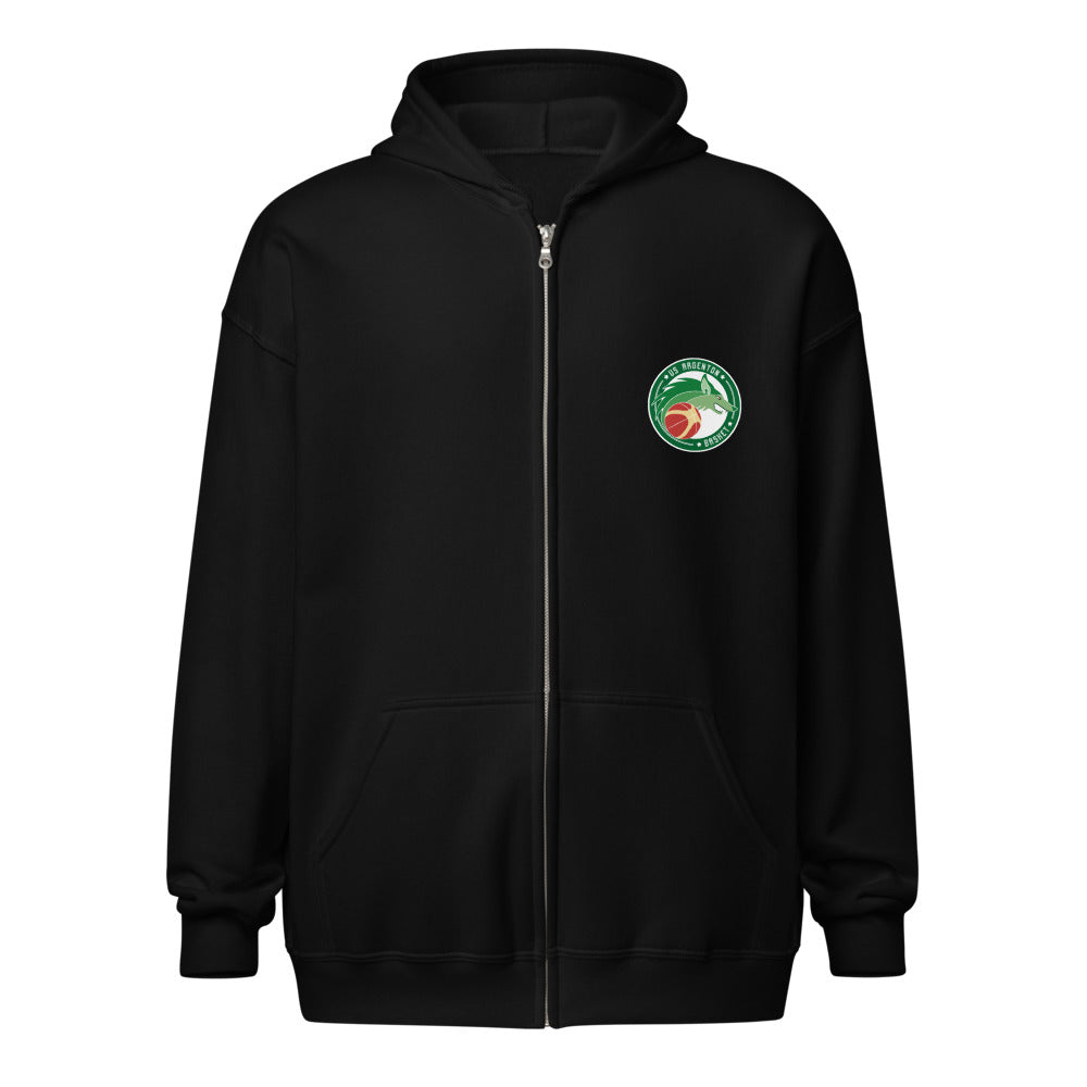 Sweat zippé classique unisexe US ARGENTON BASKET — Noir, vue de face